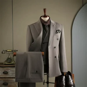 Ready-made Mens Suits High Quality Double Breasted Men Suits Sets Factory Custom Wedding 3 Piece Suits Set for Men