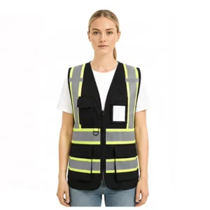 Ready to Ship ANSI Class 2 Hi Vis Surveyor Safety Vest Reflective Multi Pockets Adjustable Engineer Vest