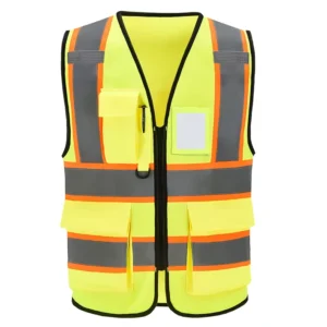 Ready to Ship ANSI Class 2 Hi Vis Vest Reflective Multi Pockets Adjustable for Construction