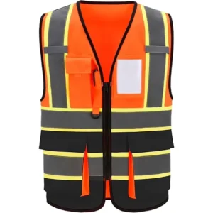 Ready to Ship ANSI Class 2 Hi Vis Vest Reflective Multi Pockets Adjustable for Construction