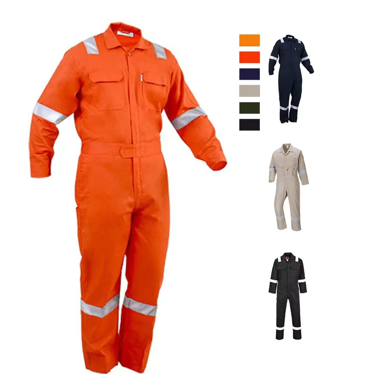 Reflective FR Fire Retardant Coverall Cotton Breathable Working Uniform Overall