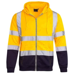 Reflective Hi Vis Fleece Big Size Safety Sweat Jacket Custom LOGO Men Women Sweatshirt With Pocket