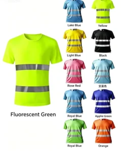 Reflective Hi Vis Polo Work Shirt Short Sleeve Safety T Shirt Multi Colors Customizable for Workers
