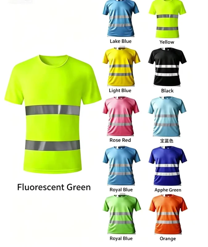 Reflective Hi Vis Polo Work Shirt Short Sleeve Safety T Shirt Multi Colors Customizable for Workers