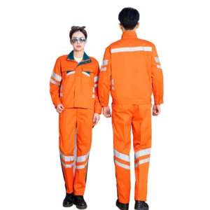 Reflective Hi-Visibility Breathable Flame-Resistant Windproof Workwear Set for Construction