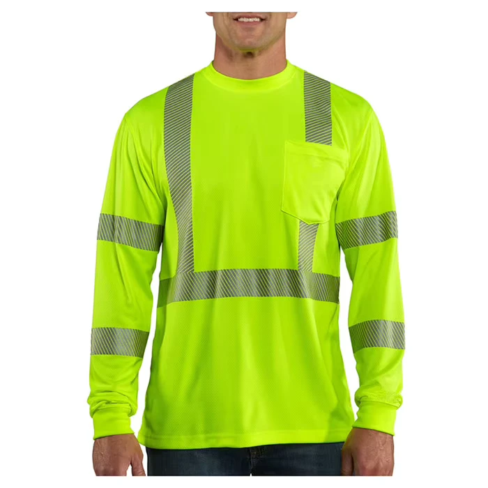 Reflective Long Sleeve Hi Vis Workwear Men High Visibility Safety T Shirts Work Shirt