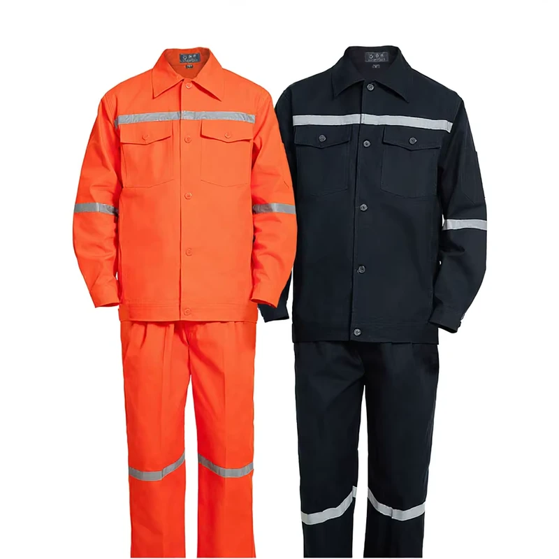 Reflective Men's Work Wear Suits Mining Workwear Jacket and Pants Construction Safety Work Clothes Set