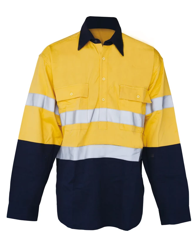 Reflective Safety Flame Resistant Hi Vis Workwear Yellow Shirt