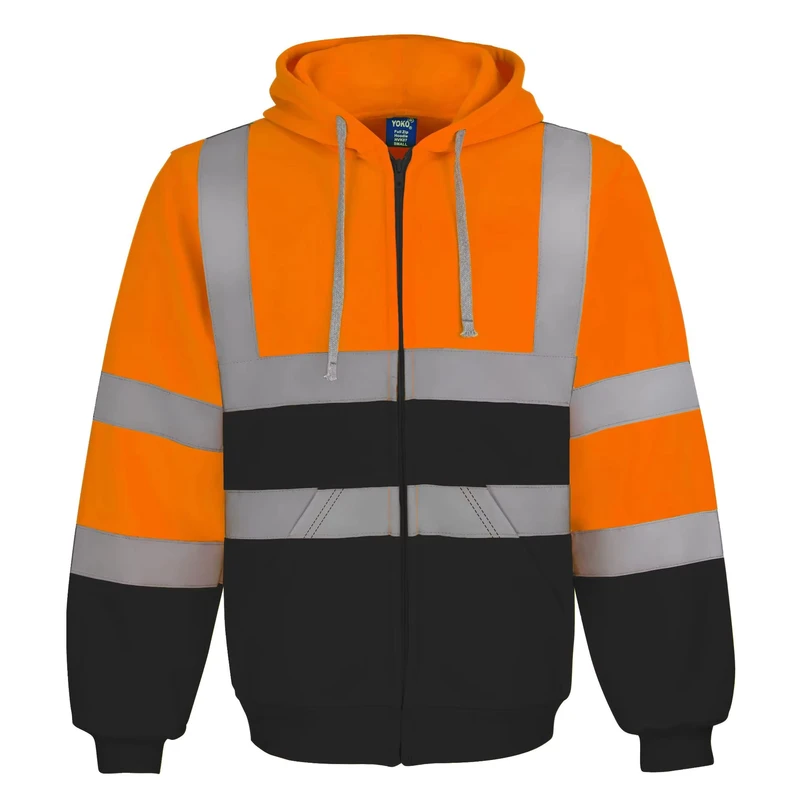 Reflective Safety Jacket Hi Vis Workwear Men Waterproof Breathable for Construction Road Traffic Night Work