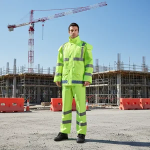 Reflective Safety Jacket and Pants Set High Visibility Hi-Vis Workwear Kit for Construction Road Workers