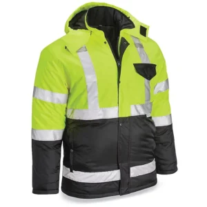 Reflective Safety Parka Waterproof Winter Workwear Men’s Insulated Jacket Hi Vis Jacket