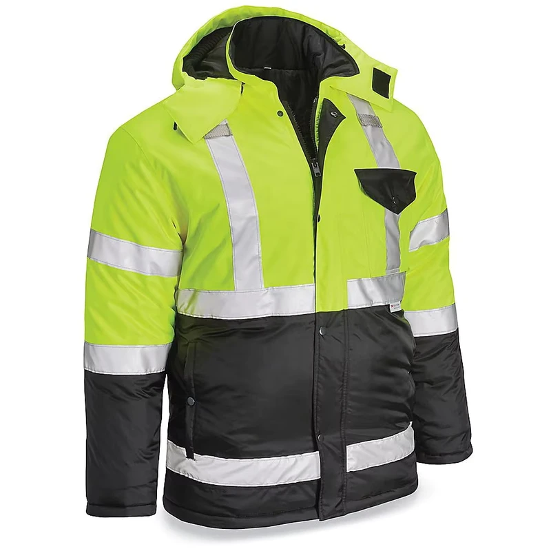 Reflective Safety Parka Waterproof Winter Workwear Men's Insulated Jacket Hi Vis Jacket