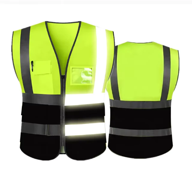 Reflective Safety Vest Jacket ANSI Class 2 Waterproof LED Flash Custom Logo High Visibility Workwear