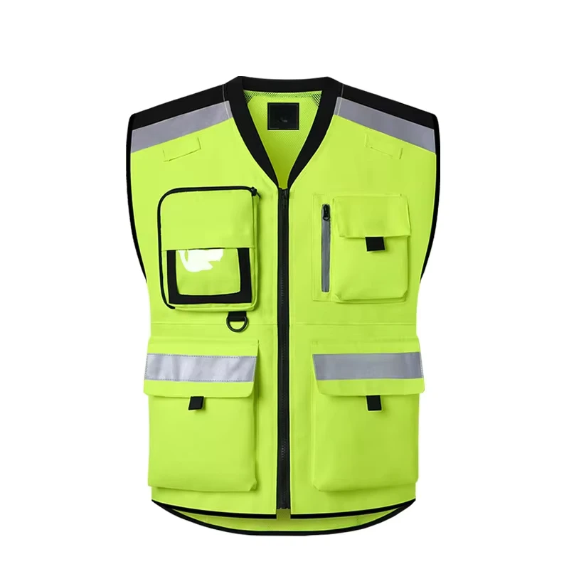 Reflective Safety Vest for Cycling Waterproof Polyester High Vis Jacket Factory Direct Supply