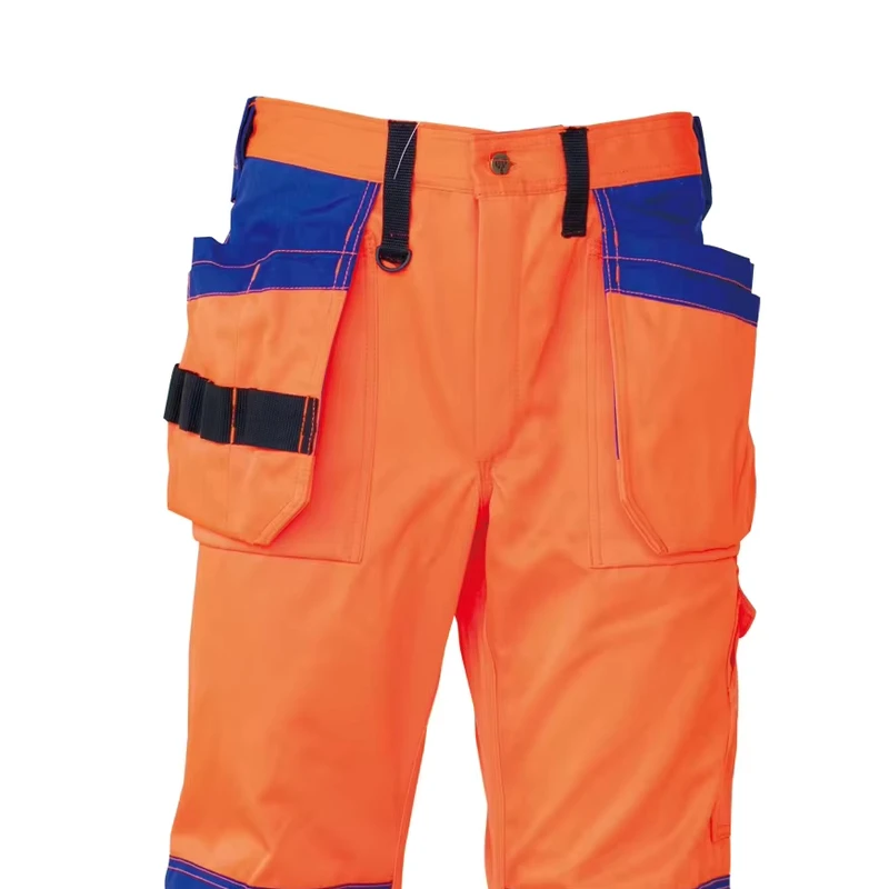 Reflective Safety Work Pants Breathable Polyester Cotton Cordura Waistcoat Warm Multi-Pocket Pants High Visibility