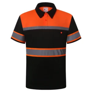 Reflective Shirts Short Sleeve Construction Polyester Safety Shirts Dri Fit Mens Hi Vis Work Shirts Polo
