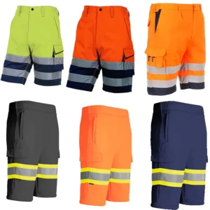 Reflective Shorts Hi Vis Visibility Style Cargo Work Wear Shorts Safety Construction Work Trousers Pants for Man