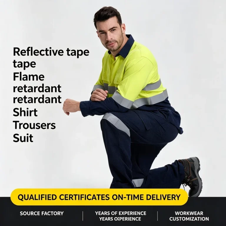 Reflective-Strip-Flame-Retardant-Arc-Resistant-Anti-Tear-Shirt-Pants-Miners-Workwear-Fireproof-Clothing-Australia-Export