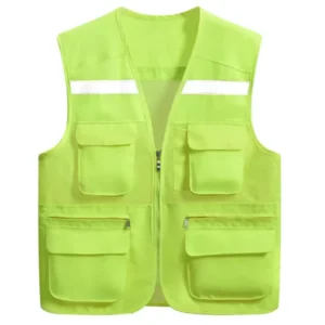 Reflective Stripe Hi-Vis Yellow Fluorescent Safety Vest