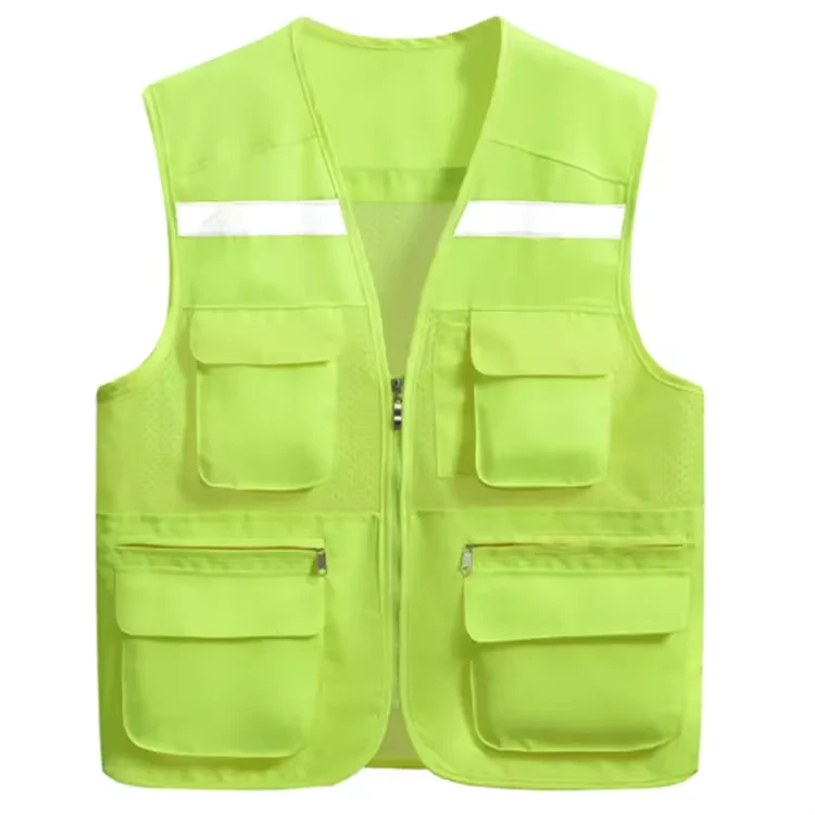Reflective Stripe Hi-Vis Yellow Fluorescent Safety Vest