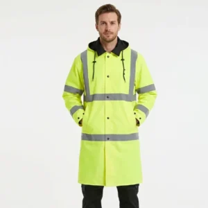 Reflective Stripe Outdoor Workwear Raincoat Double Layer Waterproof Windproof Jacket