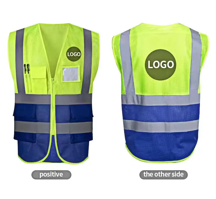 Reflective Vest Night Hi Vis Yellow Security Work Safety Clothing Workwear Traffic Construction Engineer Jacket