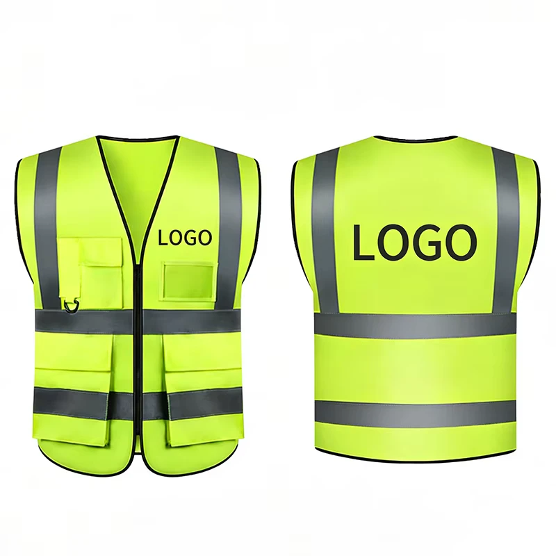 Reflectorized Hi-Vis Safety Vest with T-Shirt Pocket and Stripe