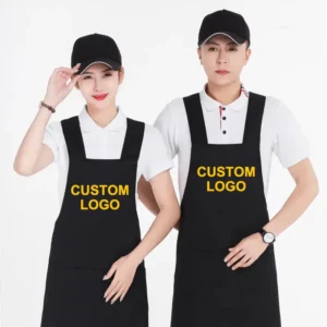 Restaurant 100% Polyester Women’s Custom Logo Bar Apron Waitress Waiter Uniform