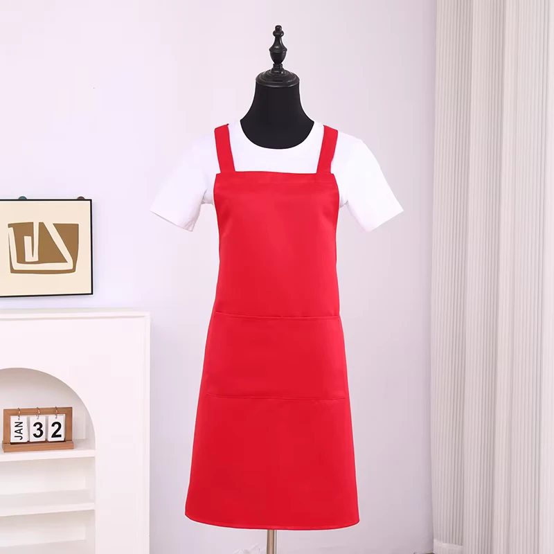 Restaurant Bar Cafe Polyester Cotton Apron with Pocket Custom Logo