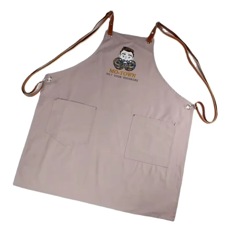 Restaurant-Bar-Cafe-Uniform-Available-Kitchen-Use-Cotton-Canvas-Aprons-With-Leather-Waist