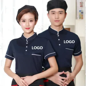 Restaurant Bar Staff Uniform Uniformes de Restaurante y Bar Custom Printed Embroidered Logo Polo Shirt