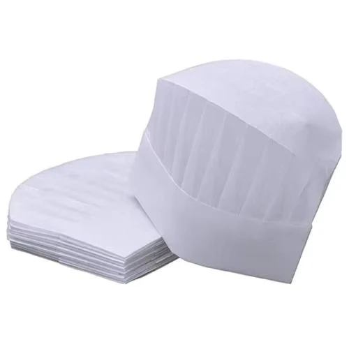 Restaurant Disposable Paper Nonwoven Cooking Hair Chef Forage Hat with Red Line Customized