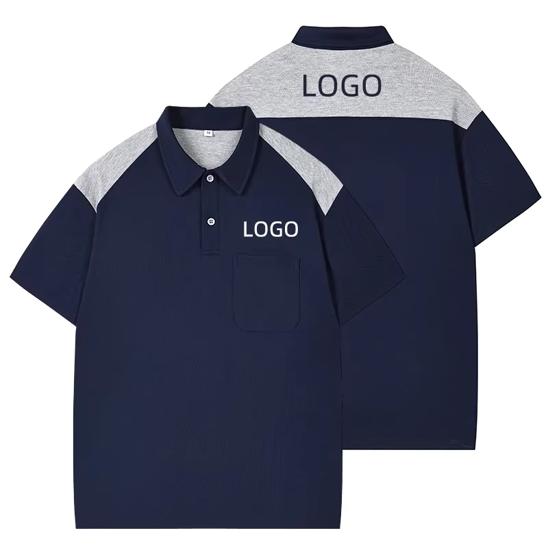 Restaurant Server Men's Polo Shirt Short-Sleeved Customized Printed Embroidered Waiter Uniform