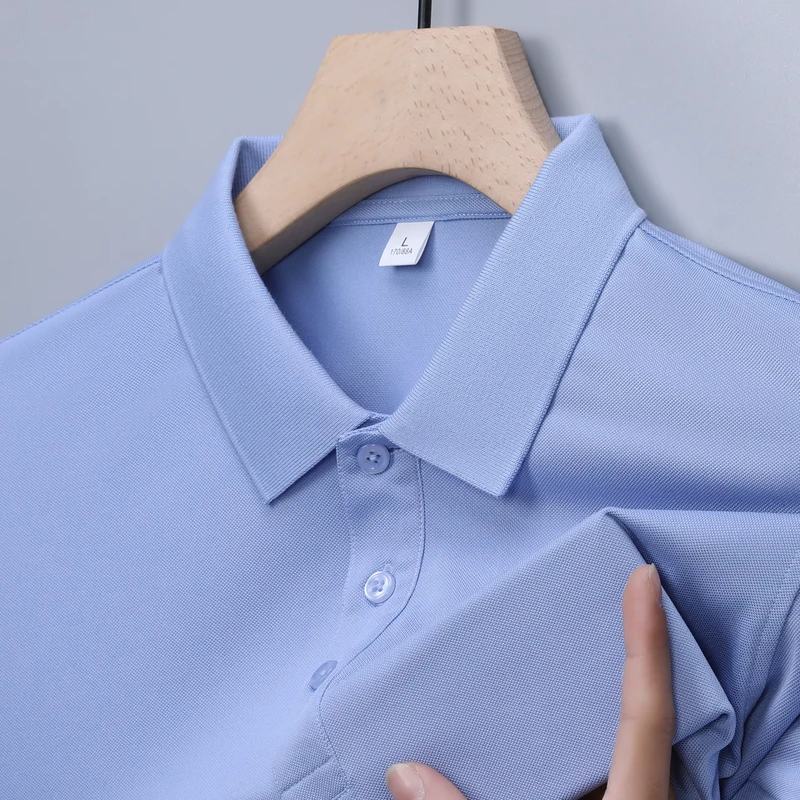 Retro and Elegant Unisex Polo Shirt Short sleeved Summer Light Luxury Style Lapel Knitted Work Fashion Top 100% Polyester