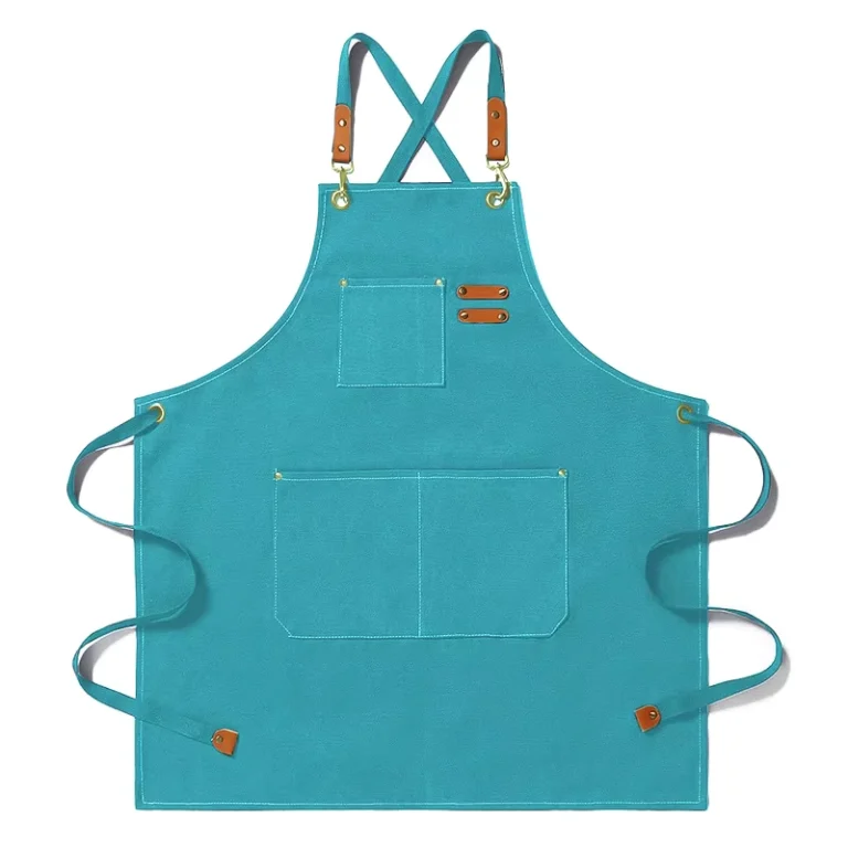 Reusable-Cotton-Canvas-Sleeveless-Bib-Apron-Adjustable-Black-Cross-Back-10-Colors