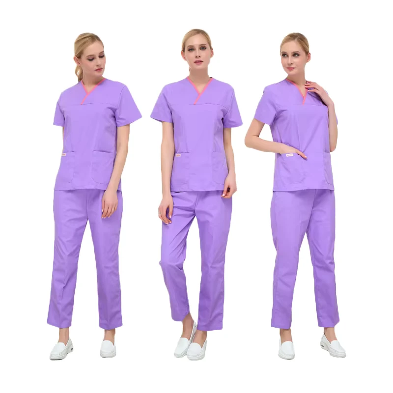 Reusable Customized Medical Scrub Set Nurses' Hospital Uniform Women's Scrub Suit