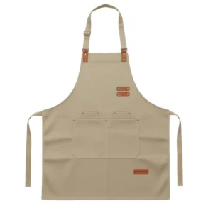 Reusable Washable Durable Canvas Halter Waist Apron for Restaurant Cafe Chef Kitchen Use with Custom Logo and Sleeveless Design