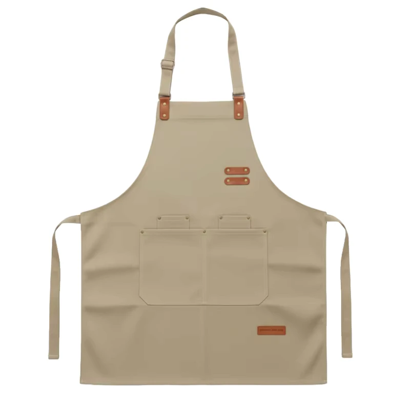 Reusable Washable Durable Canvas Halter Waist Apron for Restaurant Cafe Chef Kitchen Use with Custom Logo and Sleeveless Design