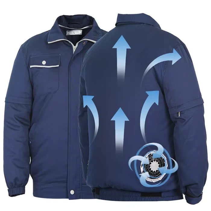 Reversible-Plus-Size-Outdoor-Cooling-Jacket-Zipper-Closure-Air-Supply-Cooler-Clothing-for-Freezer-Wear-Air-Condition-Clothing