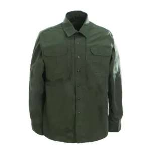Ripstop Green Tactical Uniform with Long-Sleeve Shirt, Pants, and Zipper Pocket