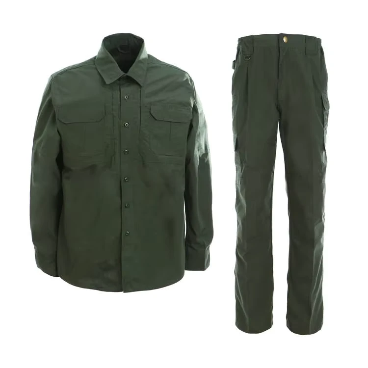 Ripstop-Olive-Green-Long-Sleeve-Tactical-Shirt-and-Pants-with-Zipper-Pocket