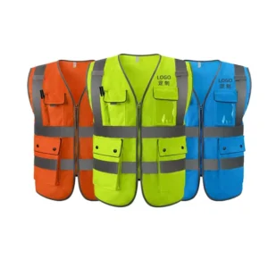 Road Safety 100% Polyester Waterproof Reflective LED Flash ANSI Class 2 Hi-Vis Work Vest