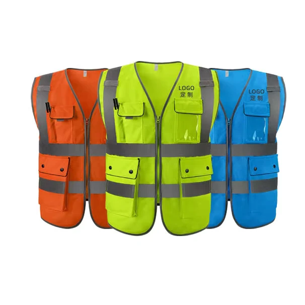Road Safety 100% Polyester Waterproof Reflective LED Flash ANSI Class 2 Hi-Vis Work Vest