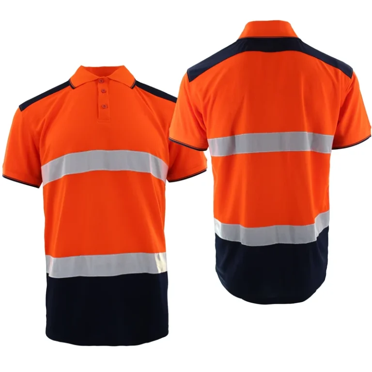 Road-Safety-Hi-Vis-Fluorescent-Orange-Men-Polo-T-Shirt-for-Mining-Construction-Outside-Work-Wear-Tshirt