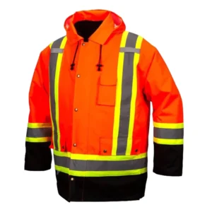 Road Safety Jacket High Visibility Waterproof Reflective Winter Keep Warm Construction Use 300D Oxford Fabric Customized Logo