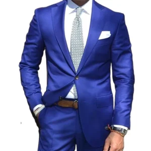 Royal Blue Men Suits 2 Pieces Slim Fit for Men’s Wedding Groom Suit Casual Blazer Men Custom Tuxedo