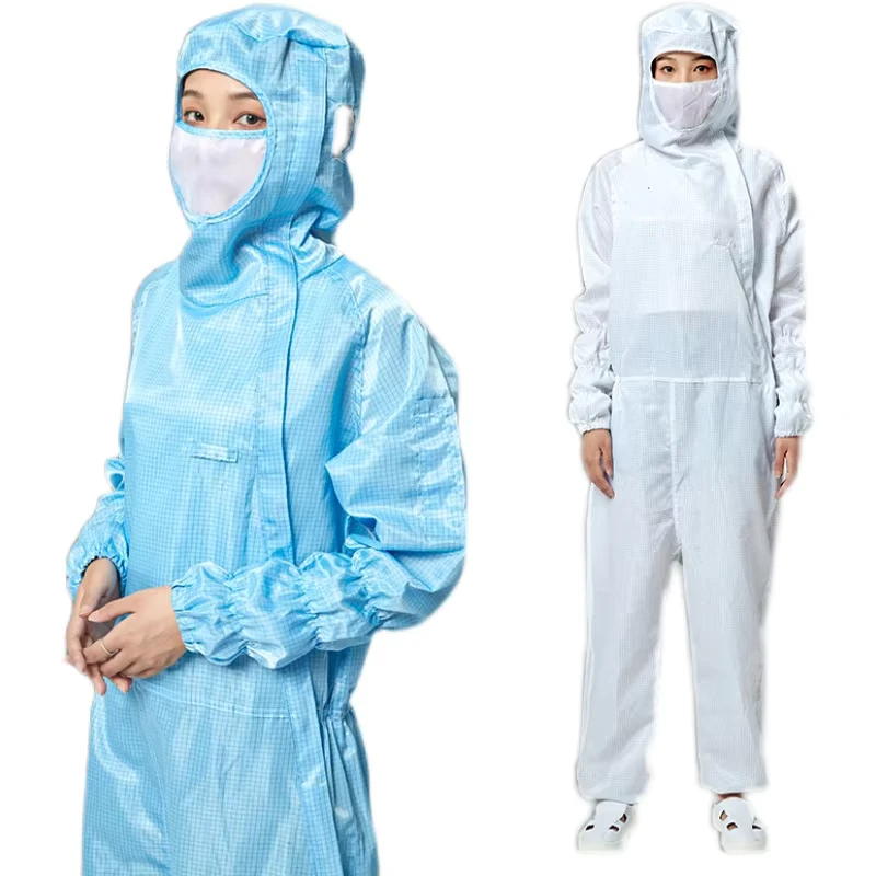 S-7XL Japan Conductive Fiber Anti-static Cleanroom Work Clothes Smock Jumpsuit ESD