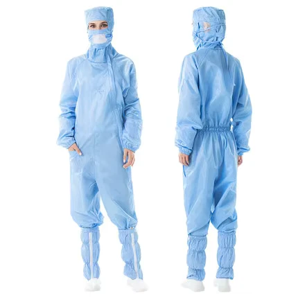 S-7XL-Washable-Dust-free-Coverall-Reusable-Clothes-Antistatic-Cleanroom-ESD-Garment
