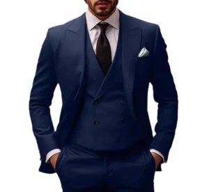 S2047F Large Size Three Piece Suit for Host Banquet Men’s Suit
