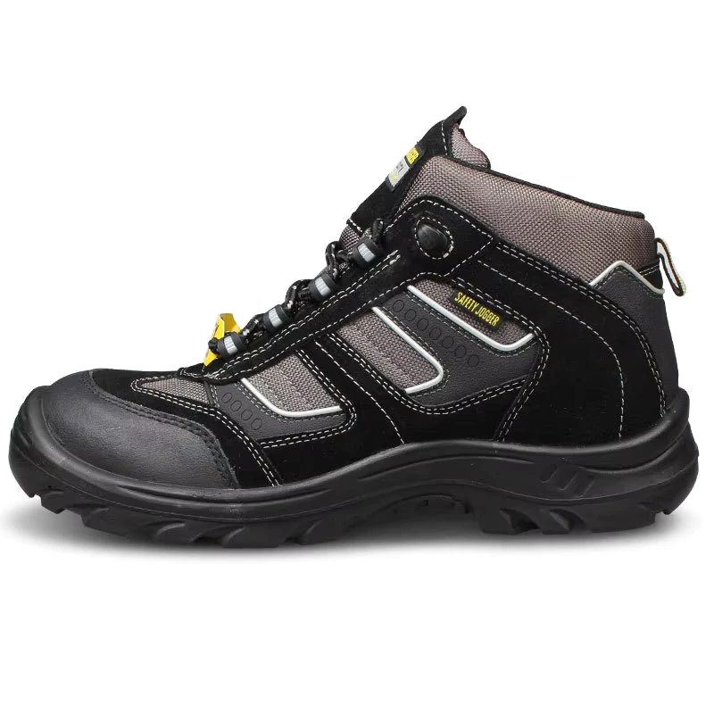 S3 Leather Safety Shoes Mid-Top Anti-Scratch Anti-Puncture Anti-Static Breathable Waterproof Rubber Footwear